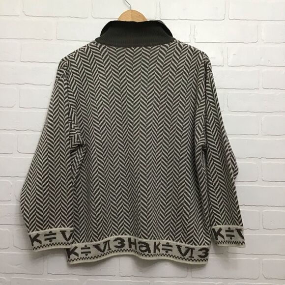 THALIE chunky knit wool blend sweater small neutral tones fall winter co… - Picture 2 of 15